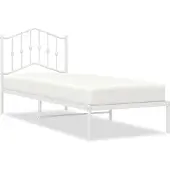vidaXL Bettgestell mit Kopfteil Metall Weiß 90x190 cm