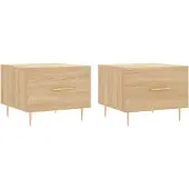 vidaXL Couchtische 2 Stk. Sonoma-Eiche 50x50x40 cm Holzwerkstoff