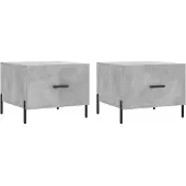 vidaXL Couchtische 2 Stk. Betongrau 50x50x40 cm Holzwerkstoff