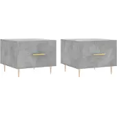 vidaXL Couchtische 2 Stk. Betongrau 50x50x40 cm Holzwerkstoff