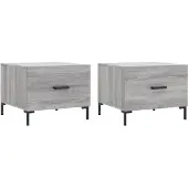 vidaXL Couchtische 2 Stk. Grau Sonoma 50x50x40 cm Holzwerkstoff