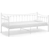 vidaXL Schlafsofa Bettgestell Weiß Metall 90x200 cm