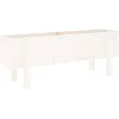 vidaXL Hochbeet Weiß 101x30x38 cm Massivholz Kiefer