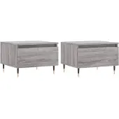 vidaXL Couchtische 2 Stk. Grau Sonoma 50x46x35 cm Holzwerkstoff