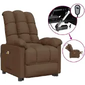 vidaXL Massagesessel Elektrisch Braun Stoff