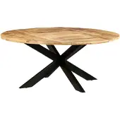 vidaXL Esstisch Rund 175x75 cm Raues Mangoholz