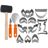 Jojomino 13-Teiliges Kürbis-Schnitzformen-Set, Halloween-Kürbis-Schnitzset, Kürbis-Schnitzset, DIY-Kürbis-Schnitzwerkzeuge