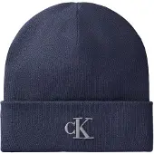 Calvin Klein Strickmütze "CK FINE RIB BEANIE" mit Markenlogo