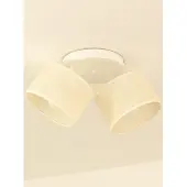 Licht-Erlebnisse Spot Strahler Stoff Metall E27 verstellbar Weiß Creme 2-flammig Modern