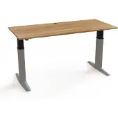 Stier Schreibtisch 501-23 elektrisch höhenverstellbar 180 x 80cm Nussbaum/Silber melaminbeschichtet 68-120cm