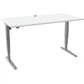 Stier Elektrisch höhenverstellbarer Schreibtisch 501-43 160 x 80cm Weiß/Silber 65-125cm