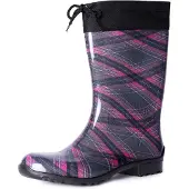 Ladeheid Damen Gummistiefel mit Stulpe LA-968 (Violett/Kariert, 38)