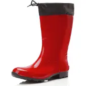 Ladeheid Damen Gummistiefel mit Stulpe LA-968 (Rot/Schwarz, 36)