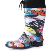 Ladeheid Damen Gummistiefel mit Stulpe LA-968 (Zeitung, 42)
