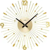 AMS W9653 Wanduhr mit goldfarbenen Metallstäben