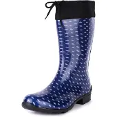 Ladeheid Damen Gummistiefel mit Stulpe LA-968 (Dunkelblau/Punkte, 37)