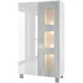 Vladon VITRINE Denjo Tür in Beton Oxid Optik