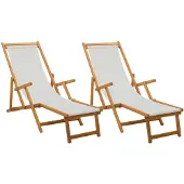 vidaXL Klappbare Sonnenliege 2 pcs 3 Position Massives Eukalyptus Holz