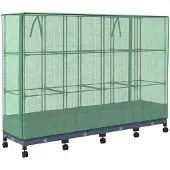 vidaXL Gartenplanter mit Gewächshausabdeckung und Rädern 4 Stk. PP