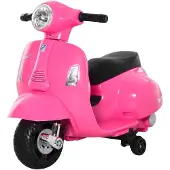 HOMCOM Elektro Motorrad Kinder 6V Elektromotorrad mit Stützrädern, Scheinwerfer