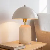 LumenXL Tischlampe Celestine - Keramikfuß mit Limestone-Effekt