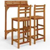 vidaXL 3-tlg. Balkonbar-Set Massivholz Akazie