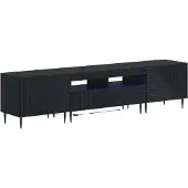 Syfax 3-teiliges LED TV Regal Schwarz Holzwerkstoff
