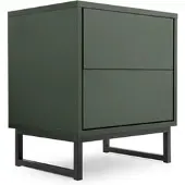 Beautysofa NACHTTISCH Giana mit 2 Schubladen, 43 cm, Flaschengrün