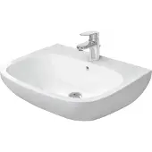 Duravit Waschtisch D-Code 65x50cm, m HL, ÜL, Hahnlochbank, weiß