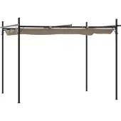 vidaXL Pergola mit Schiebedach Taupe 295x292x230 cm