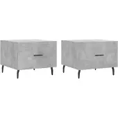 vidaXL Couchtische 2 Stk. Betongrau 50x50x40 cm Holzwerkstoff
