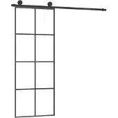 vidaXL Schiebetür mit Beschlag 76x205 cm ESG-Glas & Aluminium