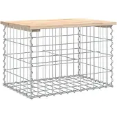 vidaXL Gartenbank aus Gabionen 63x44x42 cm Massivholz Kiefer