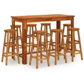 vidaXL 9-tlg. Gartenbar-Set Massivholz Akazie