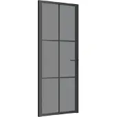 vidaXL Innentür 83x201,5 cm Schwarz ESG-Glas und Aluminium