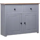 vidaXL Sideboard Grau 93x40x80 cm Kiefernholz Panama