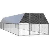 vidaXL Outdoor-Hühnerkäfig 3x12x2 m Verzinkter Stahl