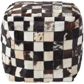 Homescapes PATCHWORK-HOCKER Fell kariert, 35/35/35 cm