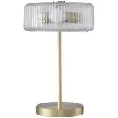 Vente-unique Tischlampe Lacaya Transparent Goldfarben 30 cm