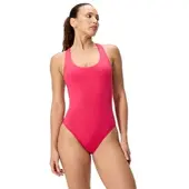 Speedo Solid Scoop Neck Damen Badeanzug Rubinrot - L