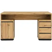 Vente-unique Schreibtisch mit Stauraum - MDF - Natur und Schwarz SERGUEI
