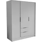 Masseno Drehtürenschrank CAVA 150,5/200/51 cm Modern Kleiderschrank 3-türig Weiß