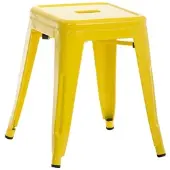 DELUKE Hocker FULDA 40x40x46cm, Metall, Gelb Küchenhocker Esszimmerhocker Stapelhocker
