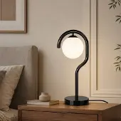 Opviq , Hochwertige Tischlampe, Schwarz, Ø15 cm, E27, IP20: 12345