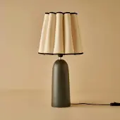 Opviq , Hochwertige Tischlampe Anthrazit, 28x28x57 cm, E27, IP20 | 100% Polyester