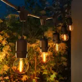 LEDVION LED Lichterkette Außen 5M IP65 E27 dimmbar 220-240V