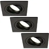 LEDVION 3er Set LED Einbaustrahler Schwarz 3W dimmbar Neutralweiss