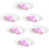 LEDVION 6er Set LED Einbaustrahler Rund Weiss RGB dimmbar smart