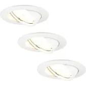 LEDVION 3er Set LED Einbaustrahler Rund Weiss 3W Warmweiss