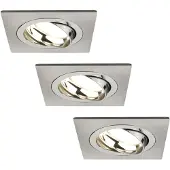 LEDVION 3er Set LED Einbaustrahler Edelstahl 3W dimmbar Warmweiss